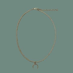 2mm Yellow Gold Filled Diamond Double Horn Necklace, Karen Lazar Design